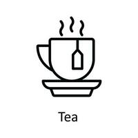 té vector contorno icono diseño ilustración. comida y bebidas símbolo en blanco antecedentes eps 10 archivo