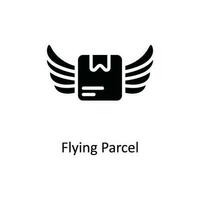 Flying Parcel Vector   Solid Icon Design illustration. Shipping and delivery Symbol on White background EPS 10 File