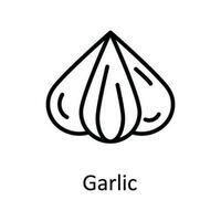 Garlic Vector outline Icon Design illustration. Food and drinks Symbol on White background EPS 10 File