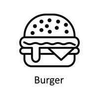 hamburguesa vector contorno icono diseño ilustración. comida y bebidas símbolo en blanco antecedentes eps 10 archivo