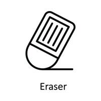 Eraser Vector outline Icon Design illustration. Education Symbol on White background EPS 10 File