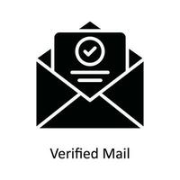 Verified Mail Vector   Solid Icon Design illustration. Shipping and delivery Symbol on White background EPS 10 File