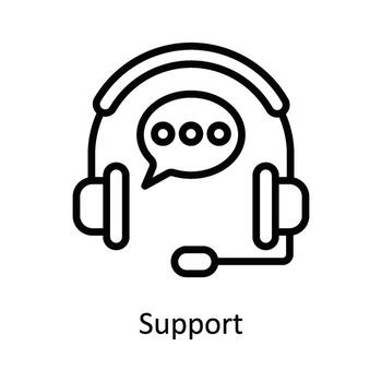 Support Vector  outline Icon Design illustration. Cyber security  Symbol on White background EPS 10 File