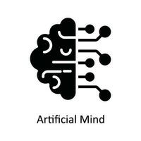 Artificial Mind   Vector Solid  Icon Design illustration. Network and communication Symbol on White background EPS 10 File