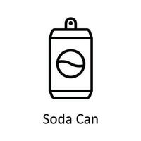 Soda Can Vector outline Icon Design illustration. Food and drinks Symbol on White background EPS 10 File