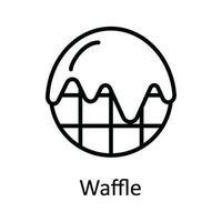 Waffle Vector outline Icon Design illustration. Food and drinks Symbol on White background EPS 10 File