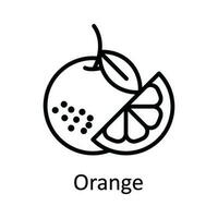 Orange Vector outline Icon Design illustration. Food and drinks Symbol on White background EPS 10 File