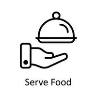 servir comida vector contorno icono diseño ilustración. comida y bebidas símbolo en blanco antecedentes eps 10 archivo