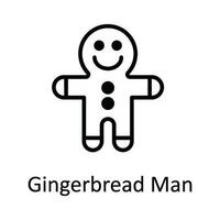 Gingerbread Man Vector outline Icon Design illustration. Food and drinks Symbol on White background EPS 10 File