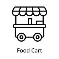 Food Cart Vector outline Icon Design illustration. Food and drinks Symbol on White background EPS 10 File