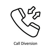 Call Diversion  Vector  outline Icon Design illustration. Network and communication Symbol on White background EPS 10 File