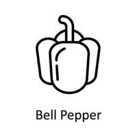 Bell Pepper Vector outline Icon Design illustration. Food and drinks Symbol on White background EPS 10 File