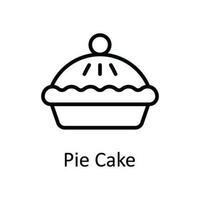 Pie Cake Vector outline Icon Design illustration. Food and drinks Symbol on White background EPS 10 File