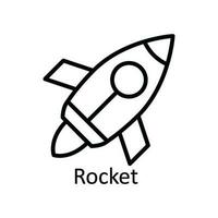 Rocket  Vector outline Icon Design illustration. Education Symbol on White background EPS 10 File