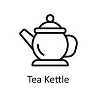 Tea Kettle Vector outline Icon Design illustration. Food and drinks Symbol on White background EPS 10 File