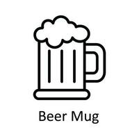 Beer Mug Vector outline Icon Design illustration. Food and drinks Symbol on White background EPS 10 File