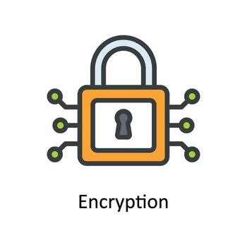 cifrado vector llenar contorno icono diseño ilustración. red y comunicación símbolo en blanco antecedentes eps 10 archivo