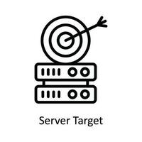 Server Target  Vector  outline Icon Design illustration. Network and communication Symbol on White background EPS 10 File