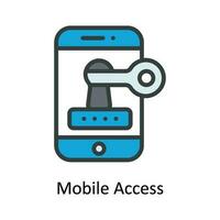 Mobile Access Vector Fill outline Icon Design illustration. Cyber security  Symbol on White background EPS 10 File