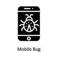 Mobile Bug Vector  solid Icon Design illustration. Cyber security  Symbol on White background EPS 10 File