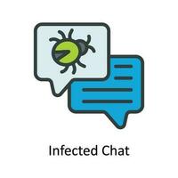 Infected Chat Vector Fill outline Icon Design illustration. Cyber security  Symbol on White background EPS 10 File