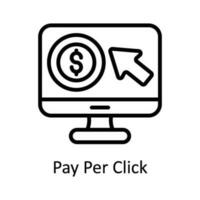 Pay Per Click Vector    outline  Icon Design illustration. Digital Marketing  Symbol on White background EPS 10 File