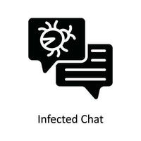 Infected Chat Vector  solid Icon Design illustration. Cyber security  Symbol on White background EPS 10 File
