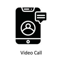 Video Call  Vector Solid  Icon Design illustration. Network and communication Symbol on White background EPS 10 File