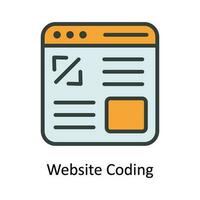 Website Coding Vector Fill outline Icon Design illustration. Cyber security  Symbol on White background EPS 10 File