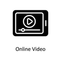 Online Video Vector    Solid  Icon Design illustration. Digital Marketing  Symbol on White background EPS 10 File