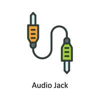 audio Jack vector llenar contorno icono diseño ilustración. multimedia símbolo en blanco antecedentes eps 10 archivo