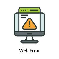 Web Error Vector Fill outline Icon Design illustration. Cyber security  Symbol on White background EPS 10 File