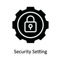 Security Setting Vector  solid Icon Design illustration. Cyber security  Symbol on White background EPS 10 File