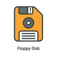 Floppy Disk Vector  Fill outline Icon Design illustration. Multimedia Symbol on White background EPS 10 File