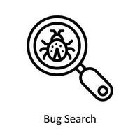 Bug Search Vector  outline Icon Design illustration. Cyber security  Symbol on White background EPS 10 File