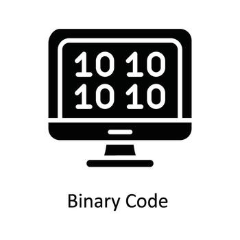 binario código vector sólido icono diseño ilustración. ciber seguridad símbolo en blanco antecedentes eps 10 archivo