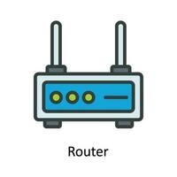 Router  Vector Fill outline Icon Design illustration. Network and communication Symbol on White background EPS 10 File