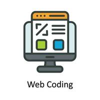 Web Coding Vector   Fill outline  Icon Design illustration. Digital Marketing  Symbol on White background EPS 10 File