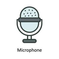 Microphone Vector  Fill outline Icon Design illustration. Multimedia Symbol on White background EPS 10 File