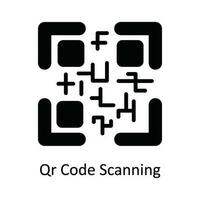 qr código exploración vector sólido icono diseño ilustración. ciber seguridad símbolo en blanco antecedentes eps 10 archivo