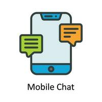 Mobile Chat  Vector   Fill outline  Icon Design illustration. Digital Marketing  Symbol on White background EPS 10 File