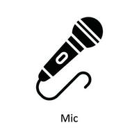 Mic   Vector Solid  Icon Design illustration. Network and communication Symbol on White background EPS 10 File