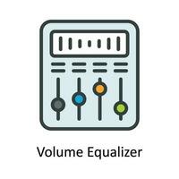 Volume Equalizer Vector  Fill outline Icon Design illustration. Multimedia Symbol on White background EPS 10 File
