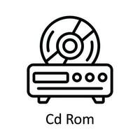 discos compactos ROM vector contorno icono diseño ilustración. multimedia símbolo en blanco antecedentes eps 10 archivo
