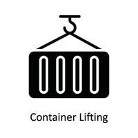 Container Lifting Vector   Solid Icon Design illustration. Shipping and delivery Symbol on White background EPS 10 File