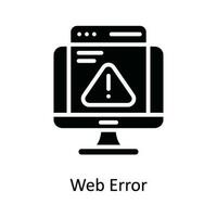 web error vector sólido icono diseño ilustración. ciber seguridad símbolo en blanco antecedentes eps 10 archivo