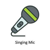 Singing Mic Vector  Fill outline Icon Design illustration. Multimedia Symbol on White background EPS 10 File