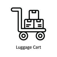 Luggage Cart Vector   outline Icon Design illustration. Shipping and delivery Symbol on White background EPS 10 File