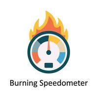 Burning Speedometer Vector Flat Icon Design illustration. Nature and ecology Symbol on White background EPS 10 File