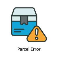 Parcel Error Vector  Fill outline Icon Design illustration. Shipping and delivery Symbol on White background EPS 10 File